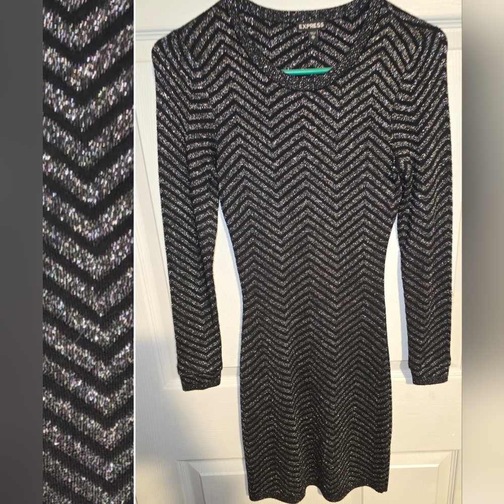 Express Black Long Sleeve Dress